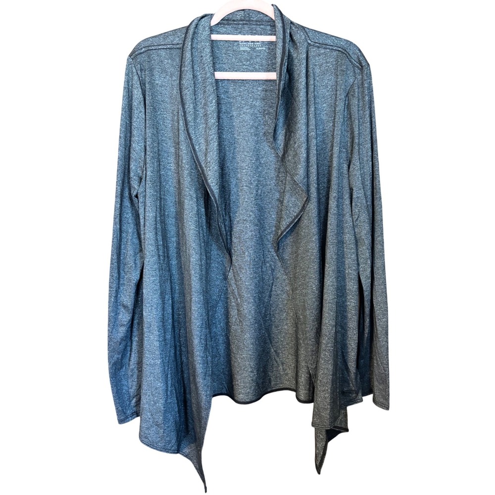 Marc New York Performance Cardigan XL Gray Drape Open Front Knit Athleisure